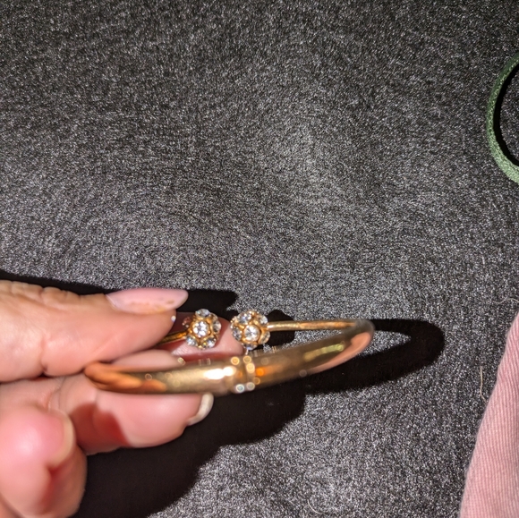 Kate Spade Lady Marmalade Open Cuff. Gold with crystal balls. Spring hinge. EUC - Picture 6 of 7